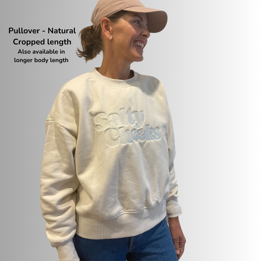 Women's Oversized Natural Pullover (Cropped Body Length)